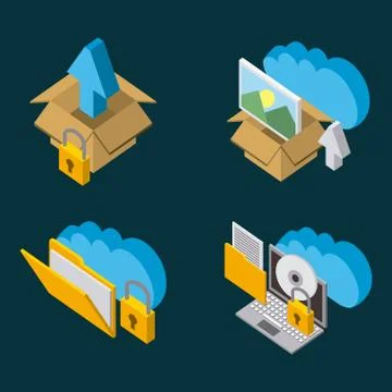 People cloud computing storage Stockillustratie