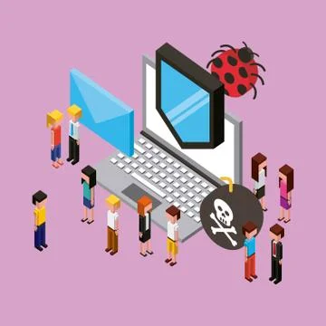 People cloud computing storage 库存插图