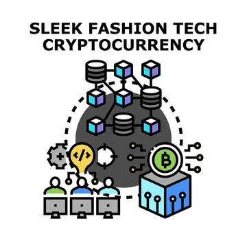 People coding blockchain software creating cryptocurrency Stock Illustration