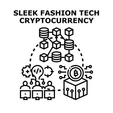 People coding blockchain software creating cryptocurrency Stock Illustration