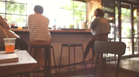 People in coffee cafe Stock Footage 65299651