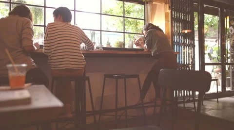 People in coffee cafe Stock Footage 65300053