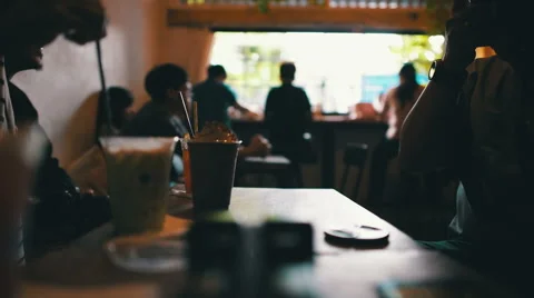 People in coffee cafe Stock Footage 65324208