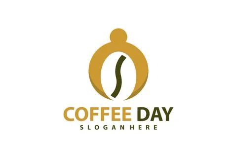People Coffee logo vector template, Creative Coffee Bean with People logo d.. Stock Illustration