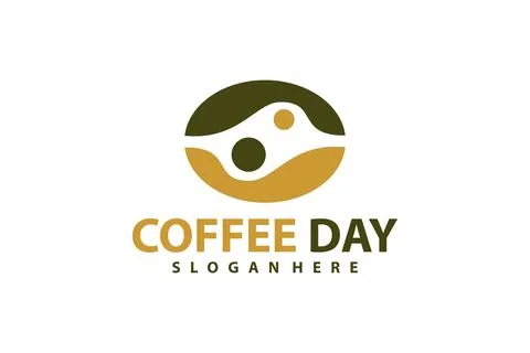 People Coffee logo vector template, Creative Coffee Bean with People logo d.. Stock Illustration