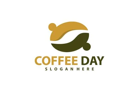 People Coffee logo vector template, Creative Coffee Bean with People logo d.. Stock Illustration
