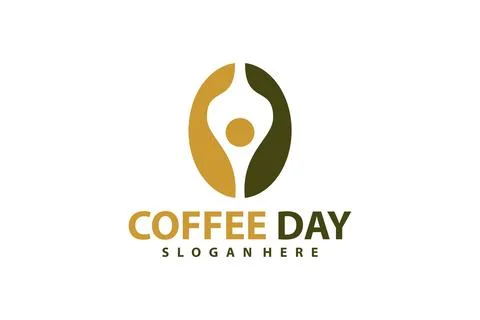 People Coffee logo vector template, Creative Coffee Bean with People logo d.. Stock Illustration