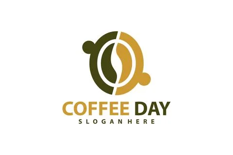 People Coffee logo vector template, Creative Coffee Bean with People logo d.. Иллюстрация