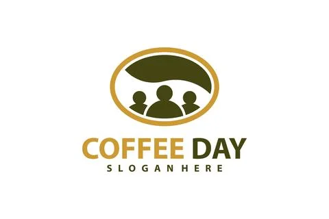 People Coffee logo vector template, Creative Coffee Bean with People logo d.. Иллюстрация