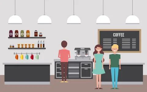 People coffee shop Stock Illustration