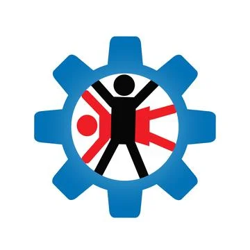 People in cog wheel Stock Illustration
