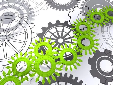People cogs as concept Stock Illustration
