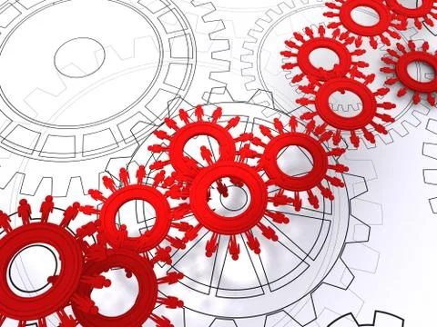 People cogs as concept Stock Illustration