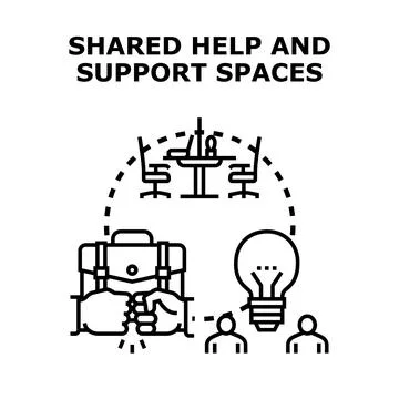 People collaborating and sharing help support initiatives Stock Illustration