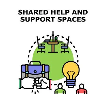 People collaborating and sharing help support initiatives Stock Illustration