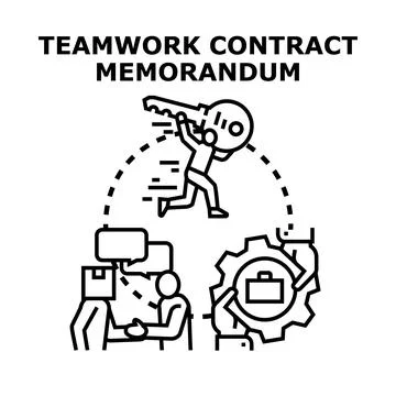 People collaborating on business contract finding solutions Stock Illustration