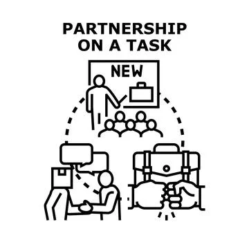 People collaborating on business task partnership concept Stock Illustration