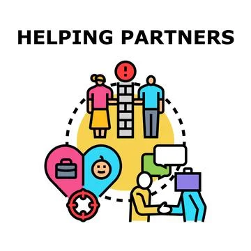 People collaborating on conflict resolution and life planning Stock Illustration