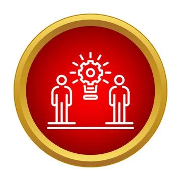People collaborating on a creative innovation idea icon Stockillustratie