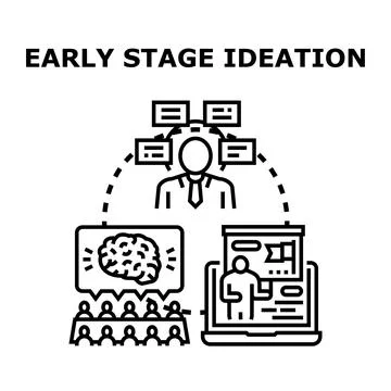 People collaborating during early stage ideation process Stock Illustration