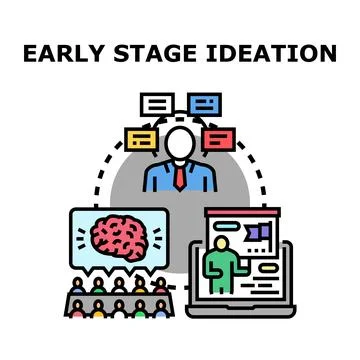 People collaborating during early stage ideation process Stock Illustration
