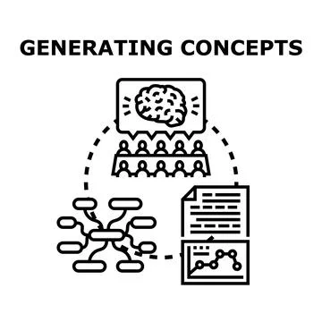 People collaborating, generating new ideas and concepts Stock Illustration