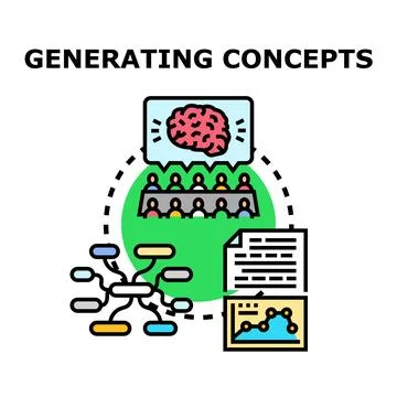 People collaborating, generating new ideas and concepts Stock Illustration