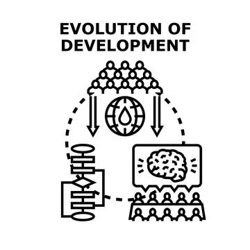 People collaborating on global development and problem solving process Stock-Illustration