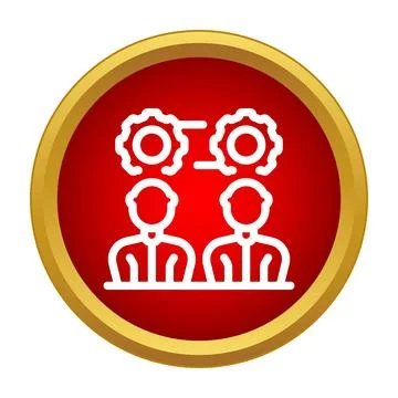 People collaborating with interlocking gears business process Stock Illustration