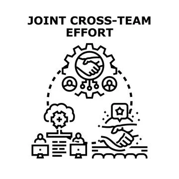 People collaborating for joint cross team effort working together 스톡 일러스트