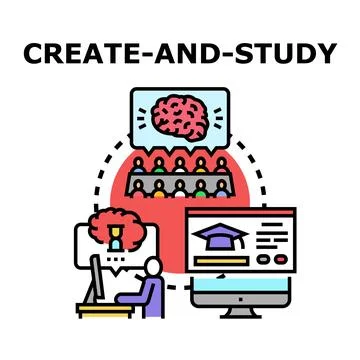 People collaborating. Learning online. And brainstorming ideas Stock Illustration