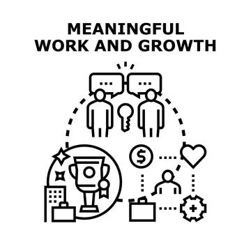 People collaborating for meaningful work and professional growth Stock Illustration