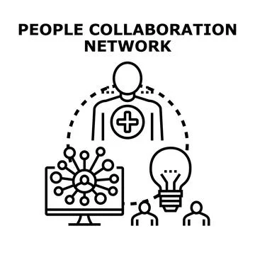 People collaborating in network connection business idea Stock Illustration