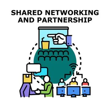 People collaborating, networking, and developing business partnerships Stock Illustration