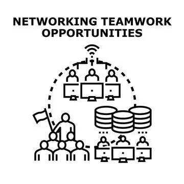People collaborating in networking and teamwork opportunities concept Stock Illustration