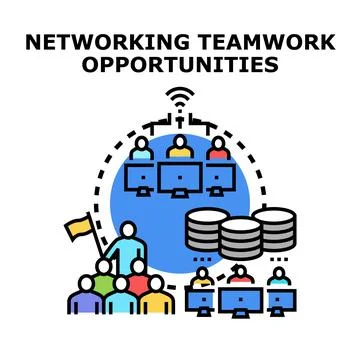 People collaborating in networking and teamwork opportunities concept Stock Illustration