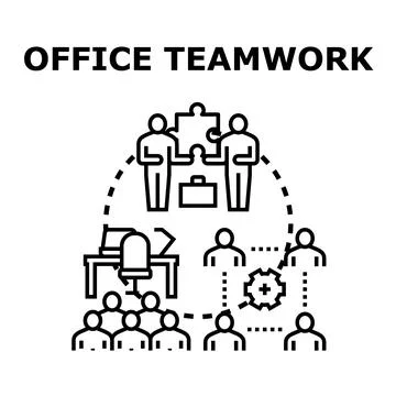 People collaborating on office teamwork and business strategy Stock Illustration