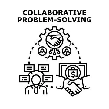 People collaborating on problem solving business tasks Stockillustratie