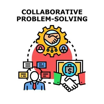 People collaborating on problem solving business tasks Stock Illustration