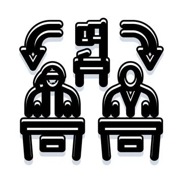 People collaborating on project with knowledge exchange Stockillustratie