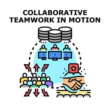 People collaborating on projects, optimizing team performance Illustrazione stock