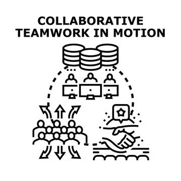 People collaborating on projects, optimizing team performance Stock Illustration