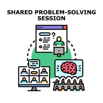 People collaborating on shared problem solving session concept イラスト素材