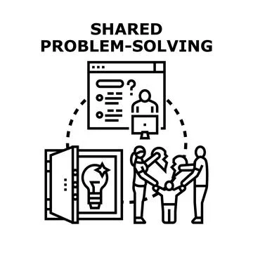 People collaborating on shared problem solving and finding solutions イラスト素材