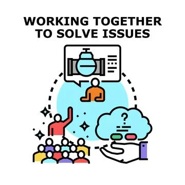 People collaborating solving problems together creating solutions 스톡 일러스트