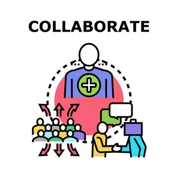 People collaborating as a team for business development Stock Illustration
