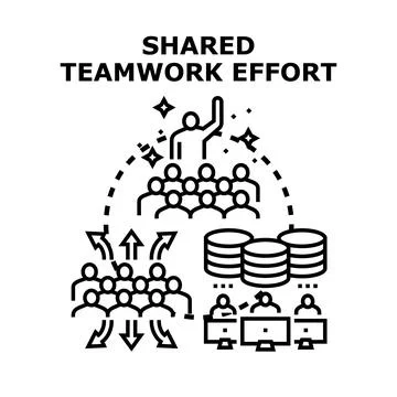 People collaborating, working together, achieving common goals Stock Illustration