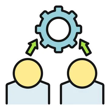 People collaborating working together towards a common goal Stock Illustration