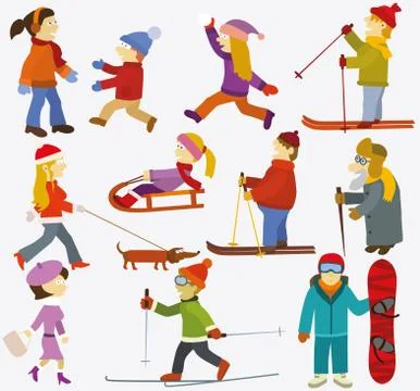 People collection (Winter) Stock Illustration
