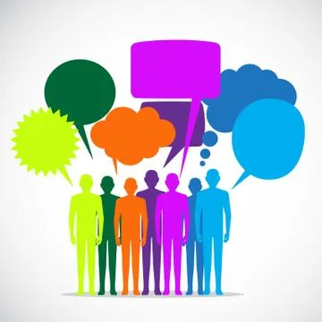 People Colorful Speech Bubbles Stock Illustration